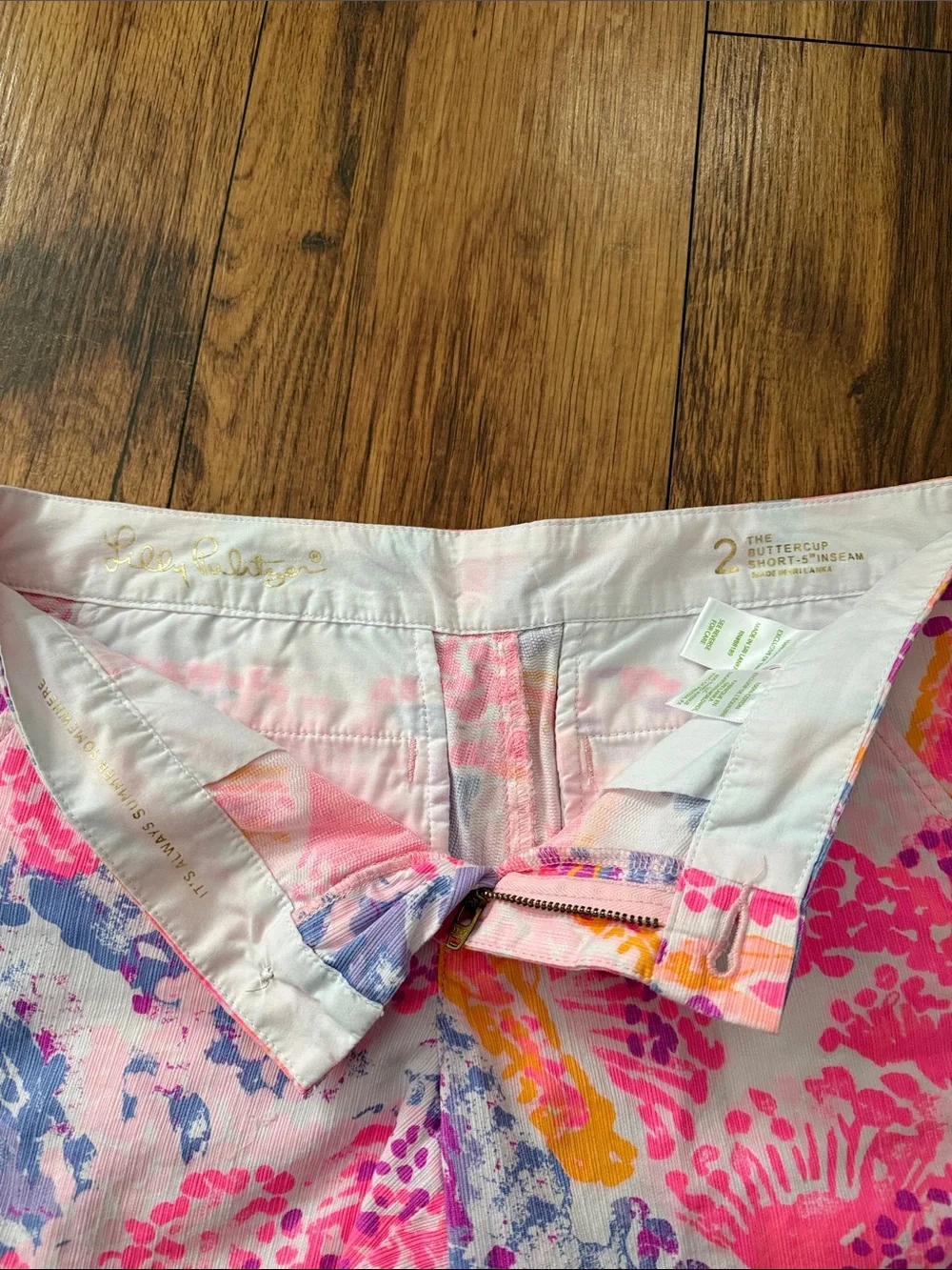 Lilly Pulitzer Scallop Hem Floral Print Shorts - Pink, Yellow, Purple